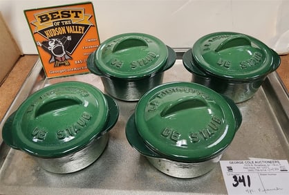 Tray 4 La Midinette De Staub France Enameled Cast Iron Covered Cocottes