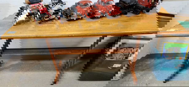 Oak Trestle Table 30" H X 59 1/2" W X 15" D