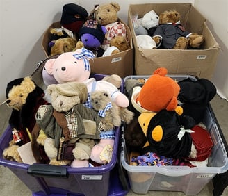 Lot 2 Bx's & 2 Tubs Of Stuffed Bears