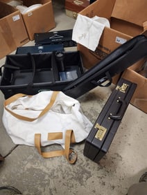 Bx Of Items - Land Rover Accessories Incl. Sectioned Travel Case, Clip & Hook Hangers + Cartdridge