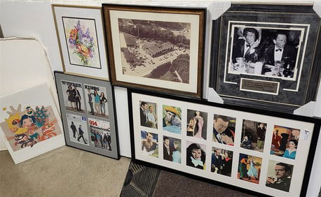 6 Pcs. Artwork - Collage Of Old Movie Stars, Photo Of Frank & Dino, Etc.