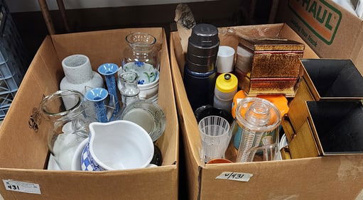 2 Bx's Misc. - Vases, Glassware, Kitchen Items, Etc.