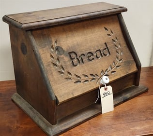 Wooden Bread Box 13" H X 18 1/2" W X 11" D