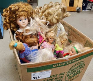 Bx Contemorary Bisque Head Dolls + 7 Barbies