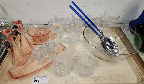 Tray Glass - Pink Depression, Pressed, Champagne, Etc.