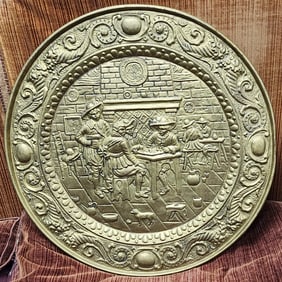 Embossed Brass Plaque 24 1/2" Diam.