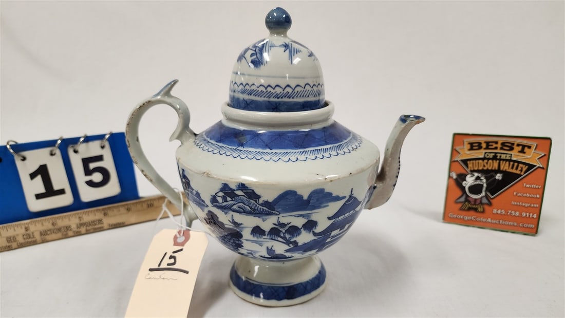 Canton Tea Pot 8 1/2" H X 9" W X 6" Diam. (1 of 7)