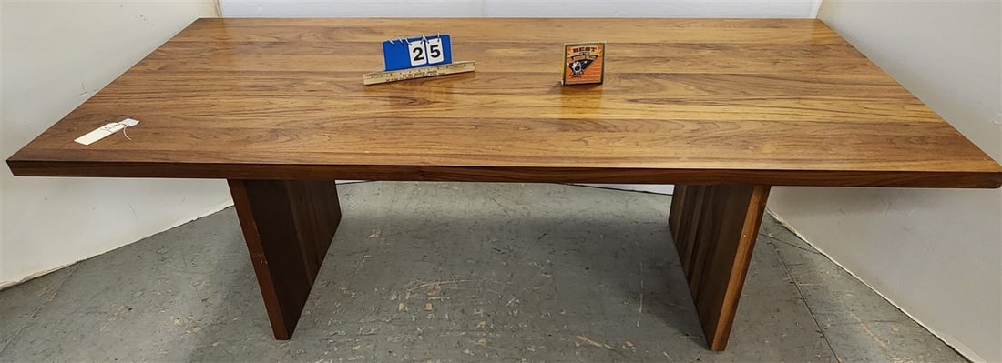 Mid Century Walnut Table 29 1/2" H X 6'10" L X 36" D (1 of 4)