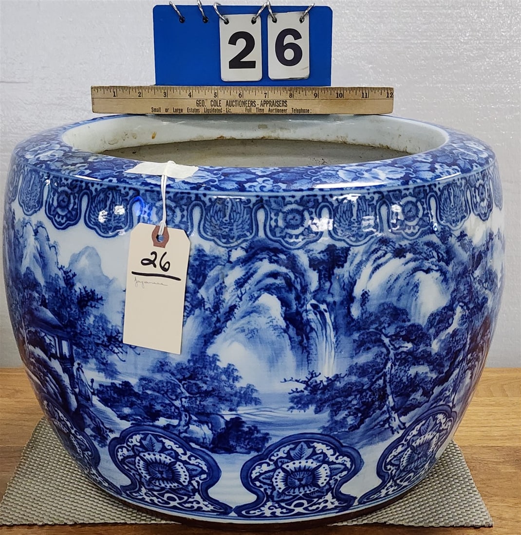 Japanese Porcelain Jardenier 13" H X 17 1/2" Diam. (1 of 6)