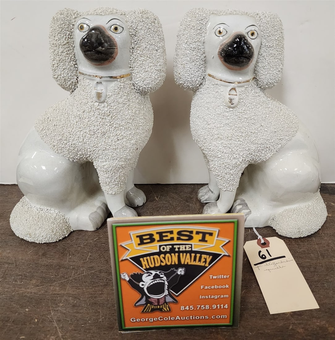 Pr. Staffordshire Spaniels 10" H: Pr. Staffordshire Spaniels 10" H