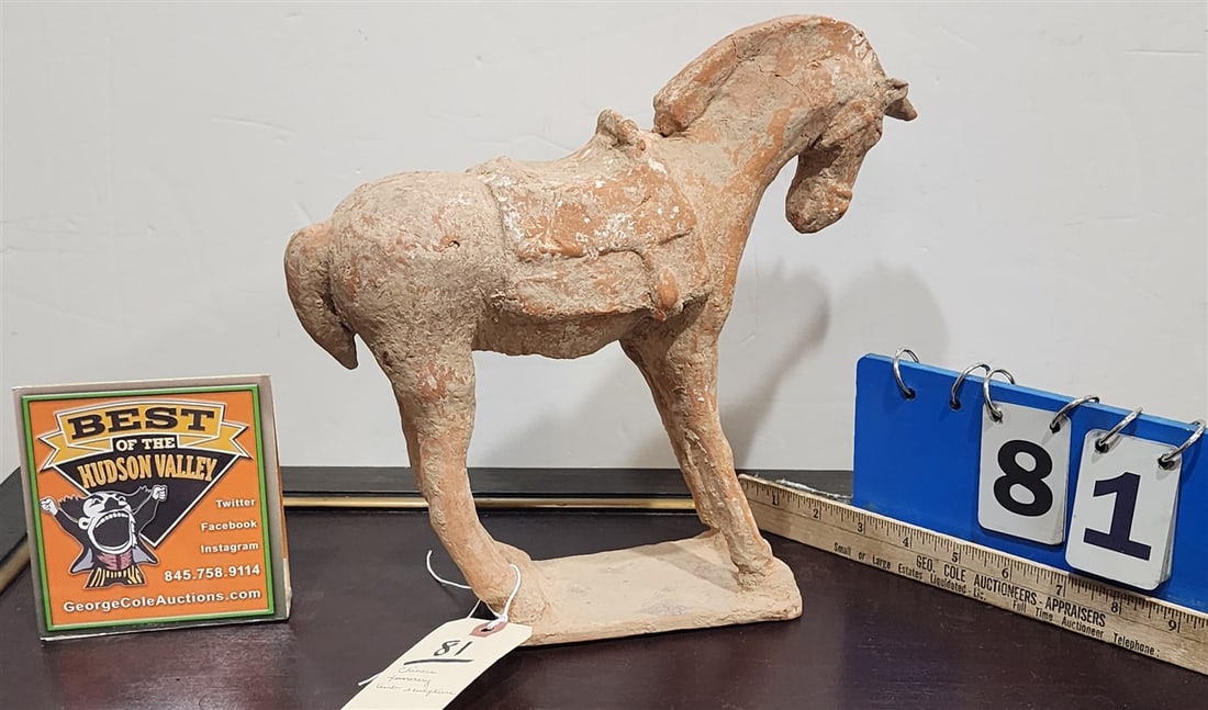 Chinese Funerary Tomb Sculpture Horse 10 1/2" H X 11 1/2" L (1 of 2)