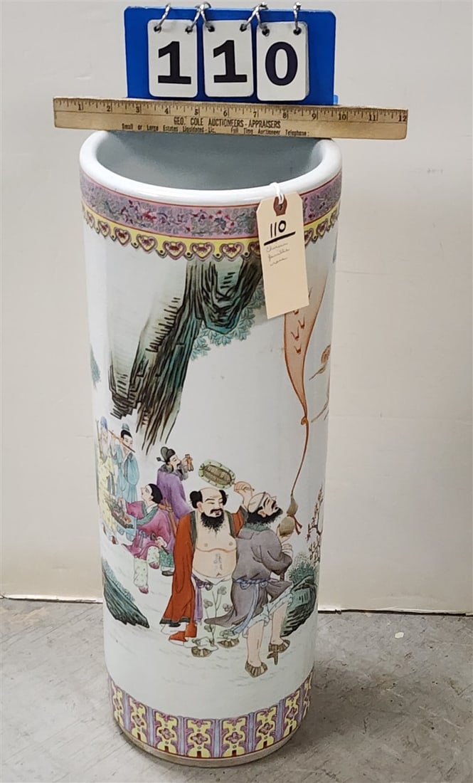Chinese Famille Rose Umbrella Stand 23 1/2" H X 9" Diam. (1 of 3)