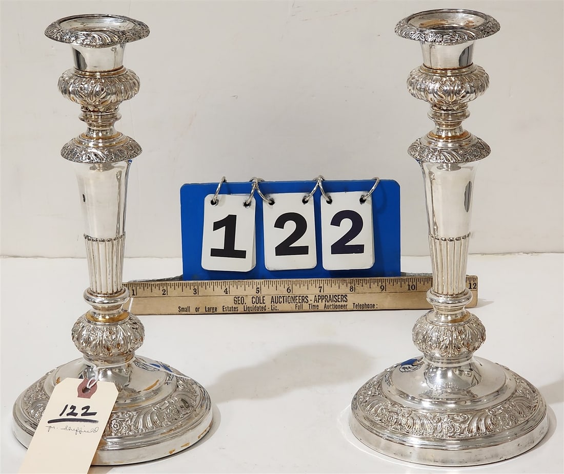 Pr. Sheffield Candlesticks 11 1/2" H (1 of 1)