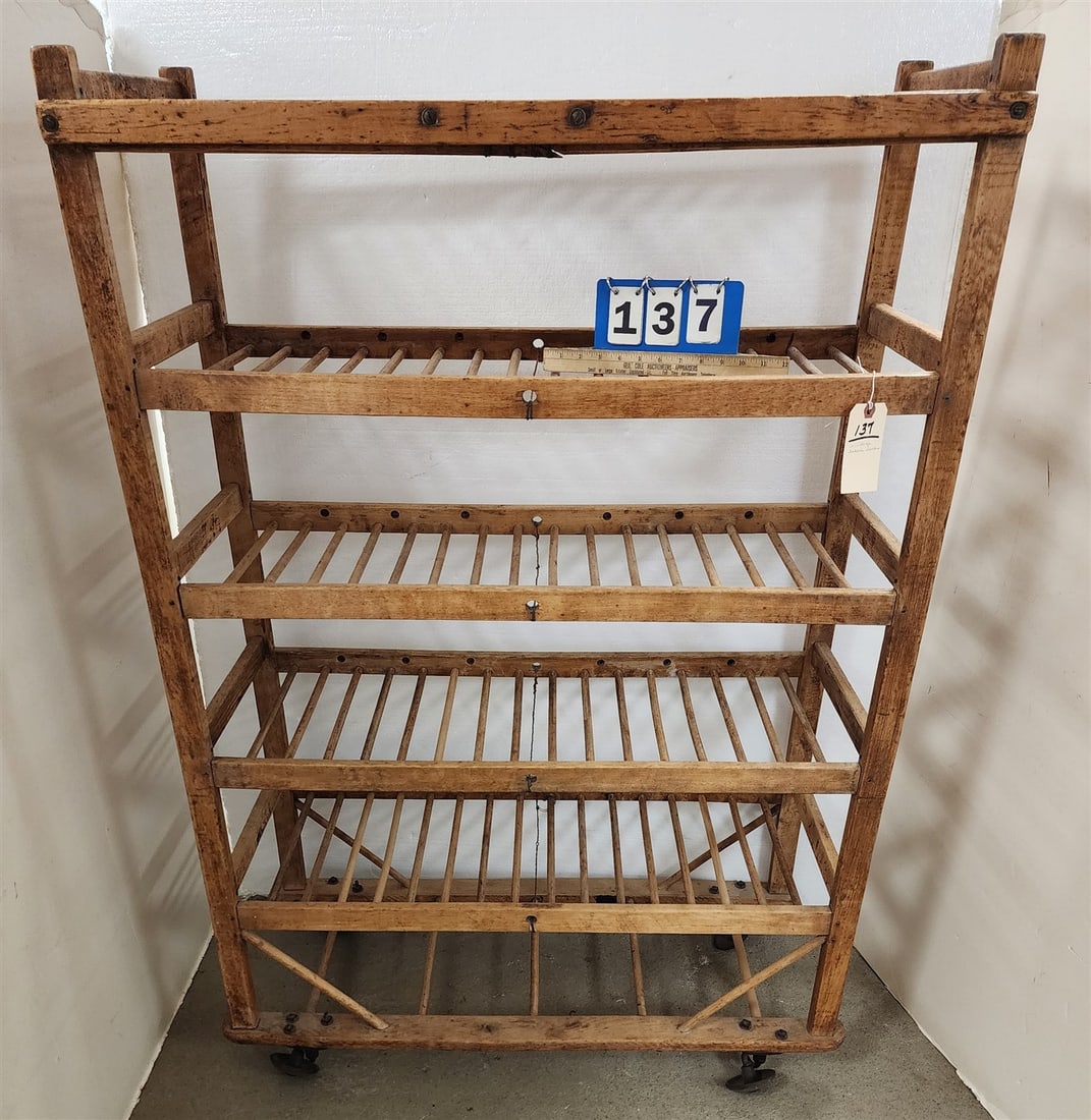 Vintage Wooden Bakers Rack 56" H X 38" W X 15" D (1 of 3)