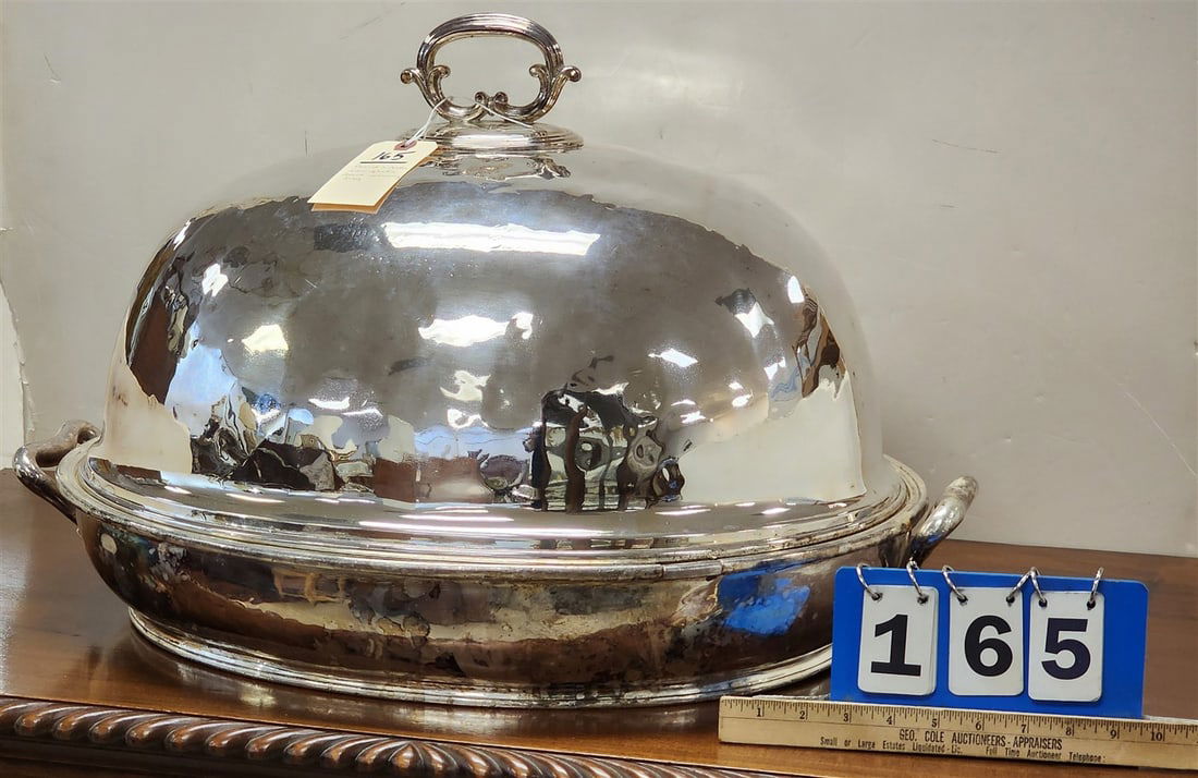 Daniel & Arter Domed Silverplate Warming Serving Tray 17" H X 25 1/2" W X 19" D (1 of 6)