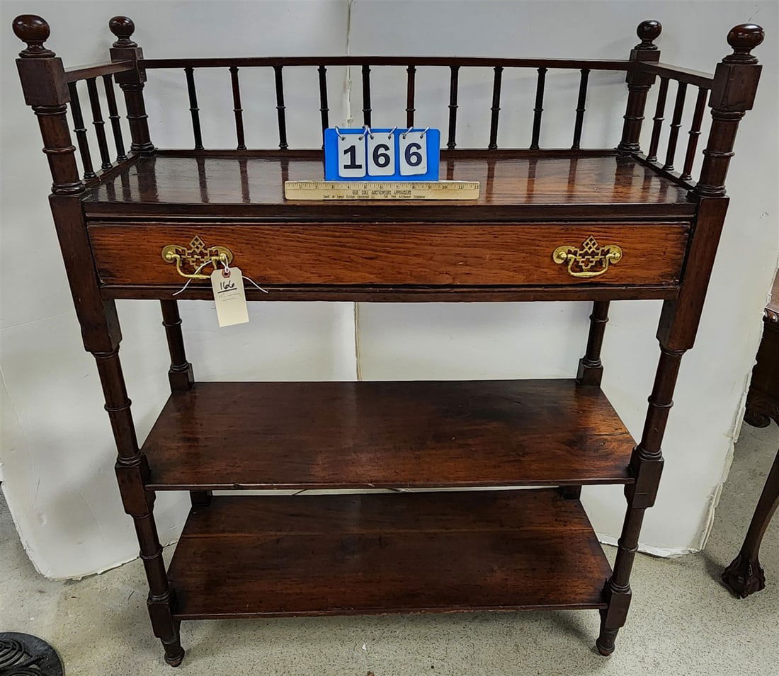 19th C Mahogany 3 Tier 1 Drawer Server 53" H X 41 1/4" W X 16" D (1 of 4)