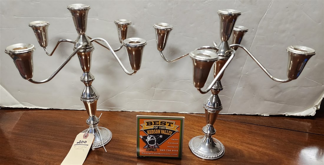 Pr. Weighted Sterling Candelabras 13" H (1 of 3)