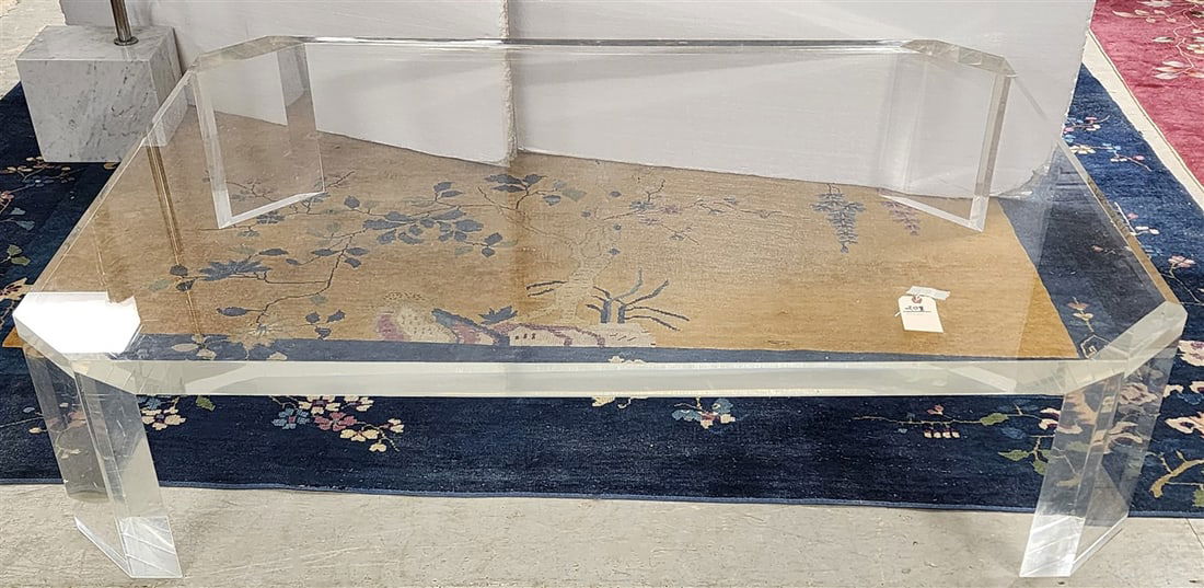Lucite Coffee Table 14" H X 5' W X 4' D (1 of 1)
