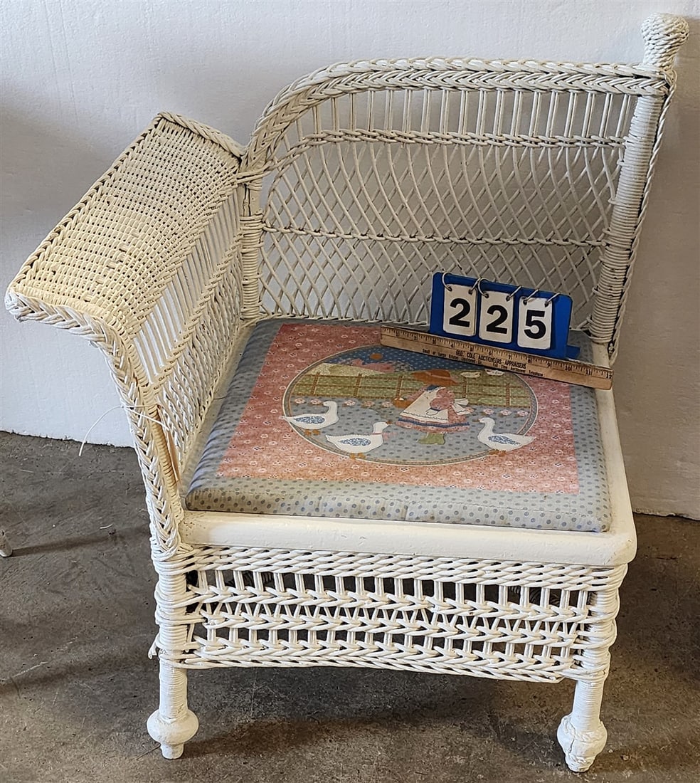 Victorian Wicker Corner Chair 29" H X 25 1/2" W X 19 1/2" D (1 of 2)