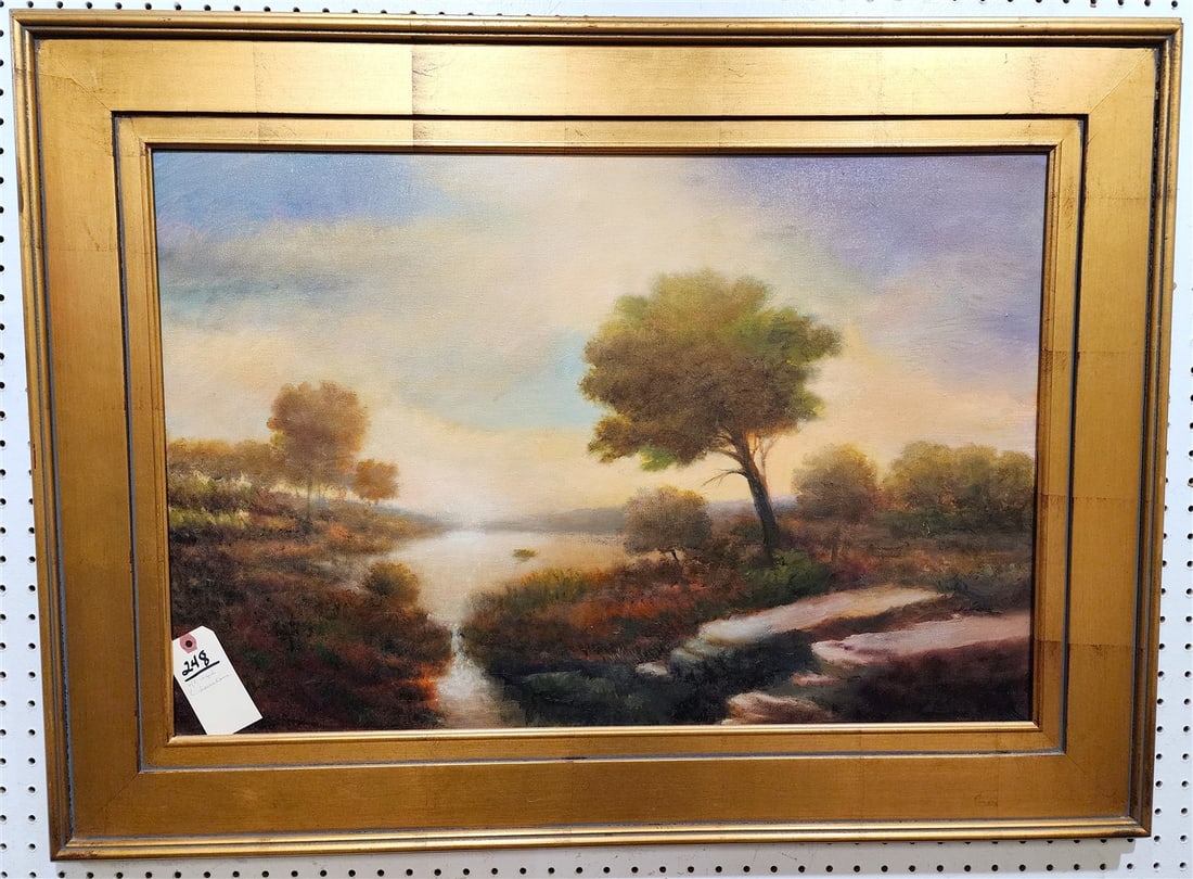 O/C Landscape Sgnd E. Perantoni 20" X 30" w/Frame 28 1/2" X 38 1/2" (1 of 3)