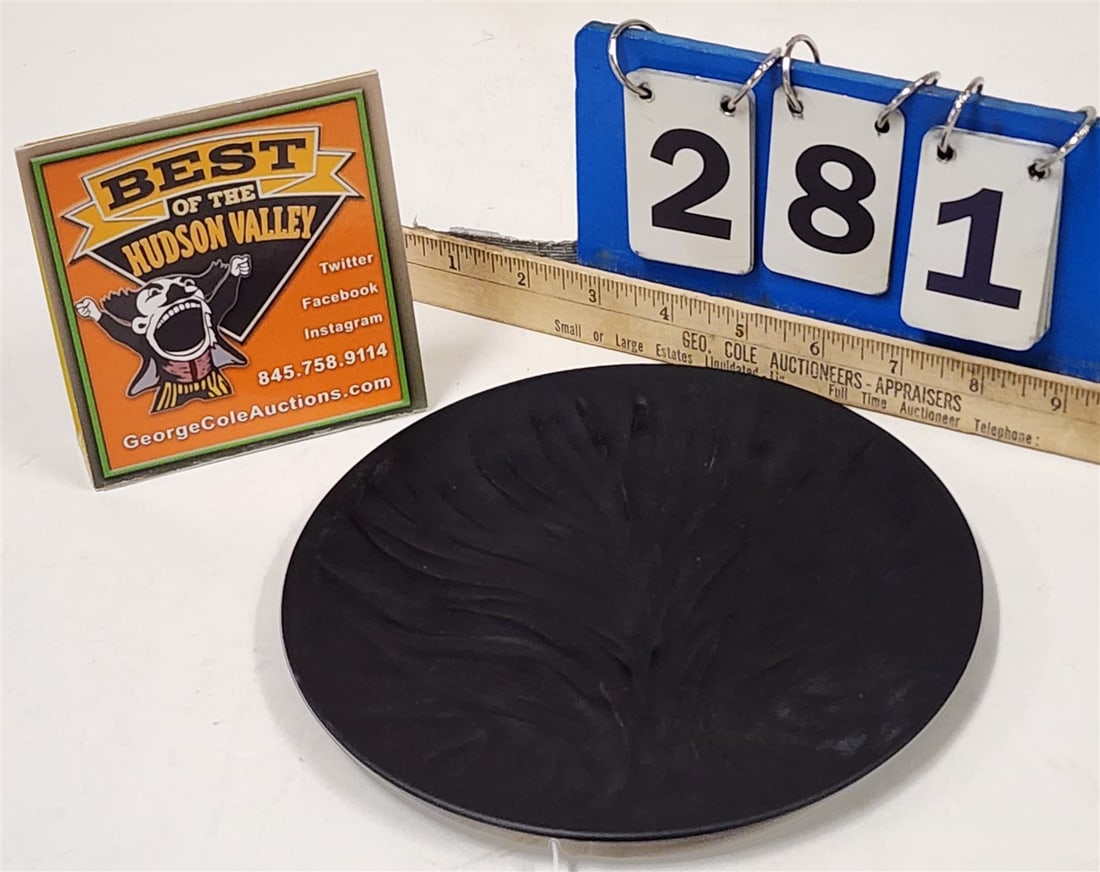 Lalique Tree Of Life Black Crystal Plate 7 3/4" Diam. (1 of 4)