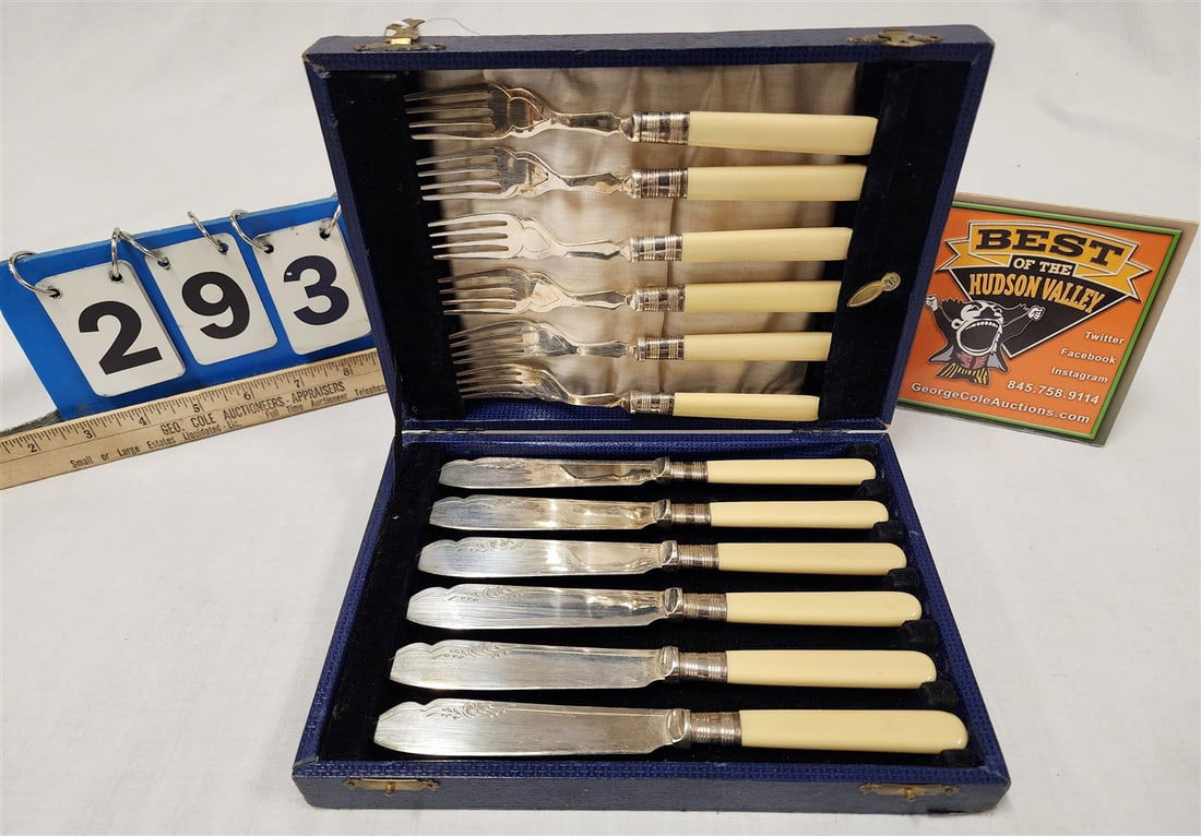 Bx English 12 Pc. Fish Set w/Bone Handles 2" H X 9 1/4" W X 6 1/2" D (1 of 4)