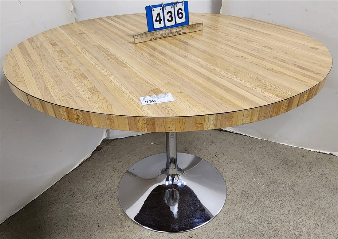 70's Chrome Base Table 29 1/2" H X 40" Diam. (1 of 3)