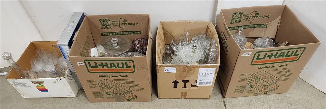 4 Bx's Pressed Glass - Glasses, Decanters, Trays, Covered Jars, Bowls, Covered Butters, Etc. (1 of 6)