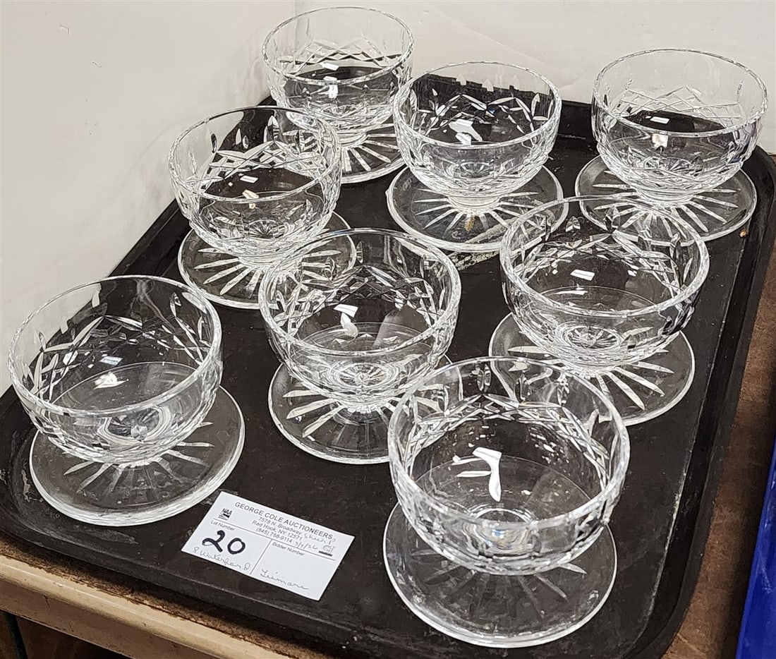 Tray 8 Waterford 'Lismore' Dessert Bowls 3" H X 4" Diam.: Tray 8 Waterford 'Lismore' Dessert Bowls 3" H X 4" Diam.