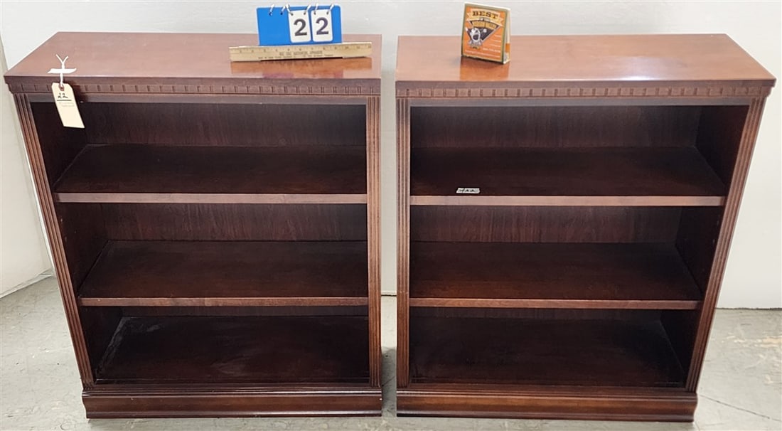 Pr. Mahogany Bookcases 36" H X 30" W X 12 3/4" (1 of 2)
