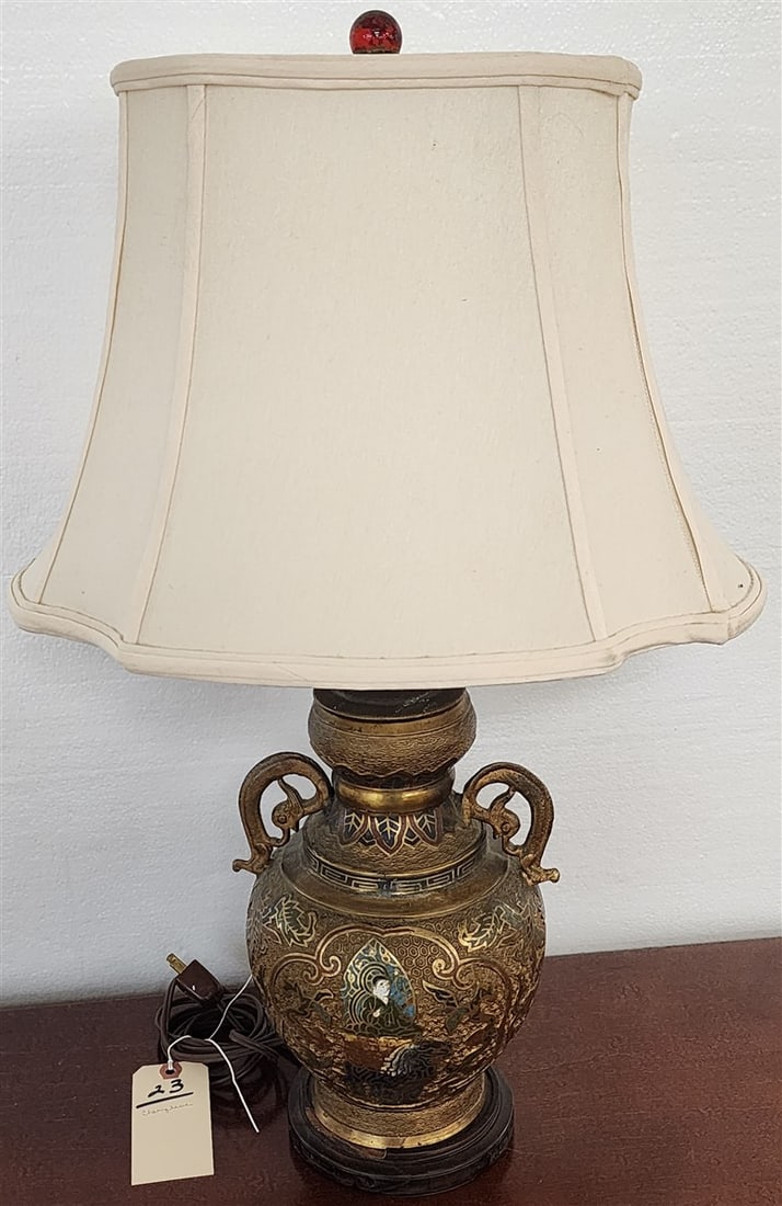 Champleve Vase Lamp 24 1/2" H (1 of 2)