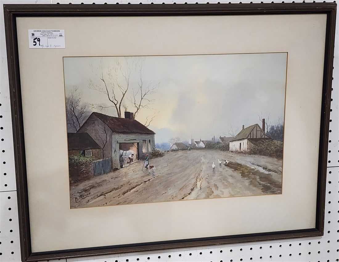 Framed Watercolor Landscape Sgnd B. Moran 13" X 19 1/2" w/Frame 22" X 28 1/2" (1 of 2)