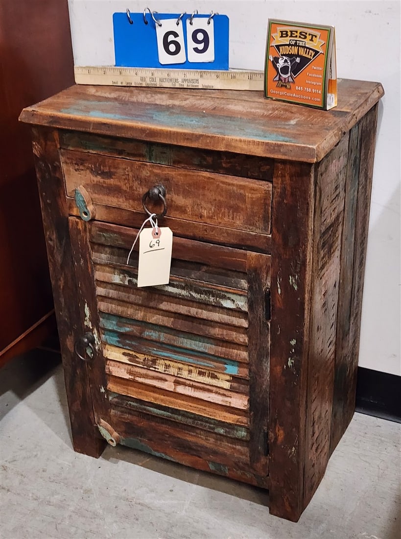 Primitive 1 Drawer Over 1 Door Stand 25 1/2" H X 18" W X 13" D (1 of 2)