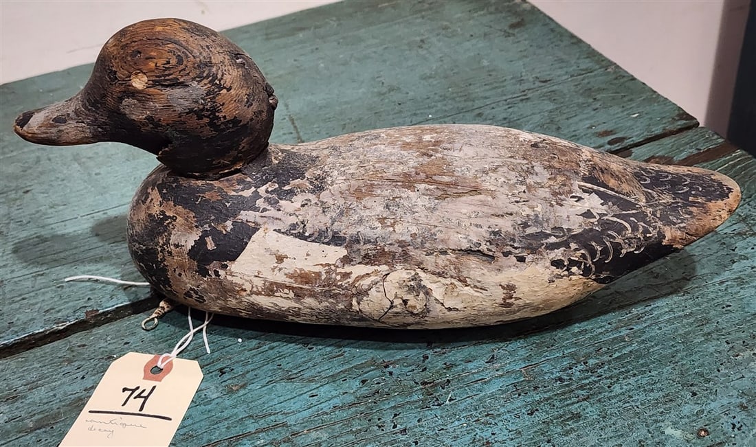 Antique Duck Decoy 6 1/2" H X 13 3/4" L X 4 1/2" W (1 of 2)