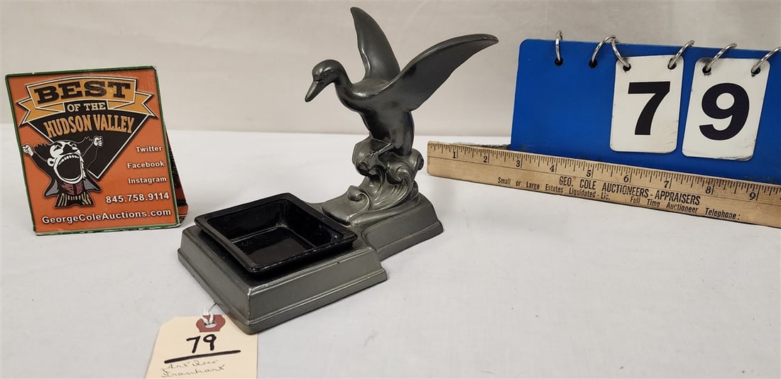 Frankart Art Deco Figural Ashtray 5" H X 5 1/2" W X 6" D (1 of 4)