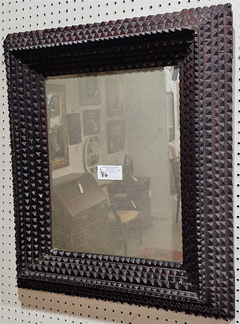 Tramp Art Framed Mirror 29" X 25" X 3 1/2" D (1 of 5)