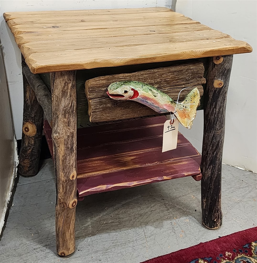 Adirondak 1 Drawer Stand Sgnd Riegel 23" H X 23" W X 21" D (1 of 5)