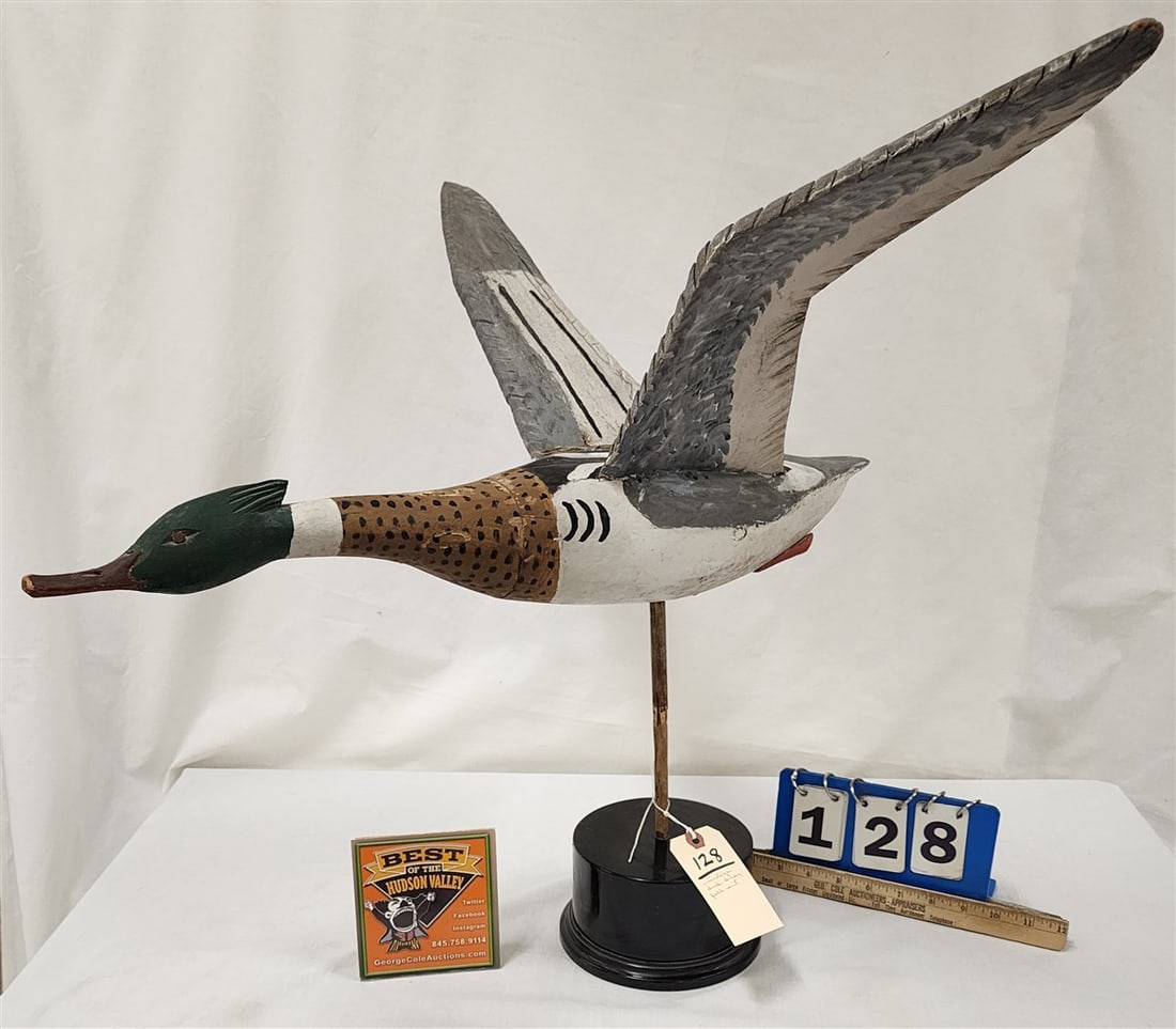 Folk Art Duck Decoy In Flight 24" H X 24" L X 25 1/2" W: Folk Art Duck Decoy In Flight 24" H X 24" L X 25 1/2" W