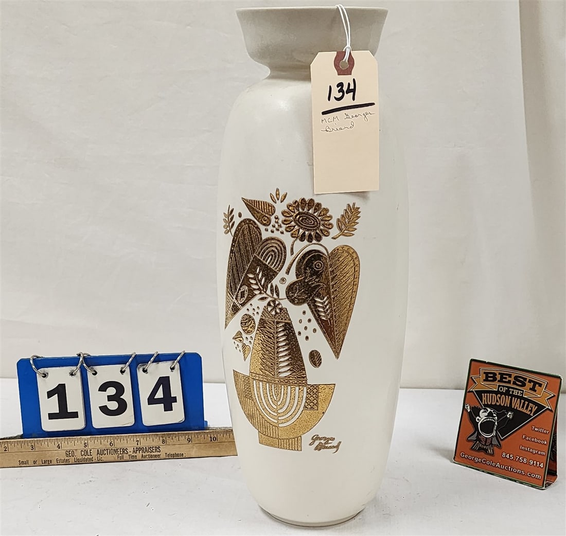 MCM Georges Briard Vase By Hyalyn Pottery Co. 16 1/2" (1 of 4)