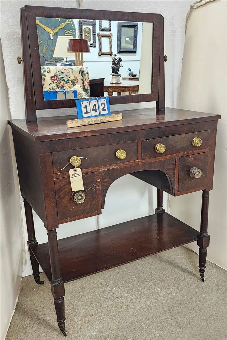 Empire Mahogany 4 Drawer Dresser 56" H X 36" W X 19" D (From The Livingston Estate, Teviotdale) (1 of 2)
