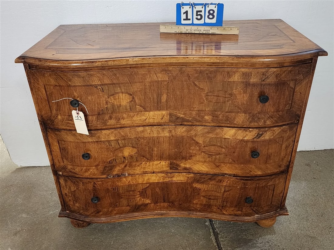 Walnut 3 Drawer Chest 31 1/2" H X 39" W X 19 1/2" D (1 of 3)