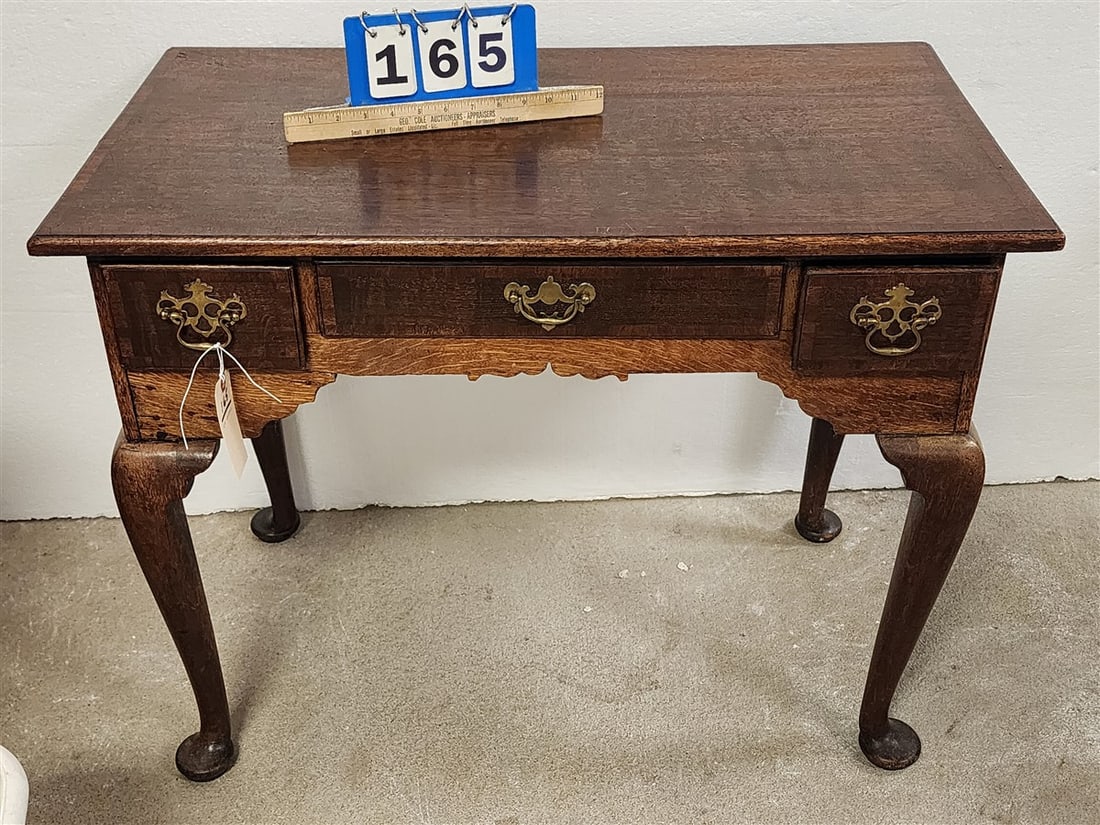 Period Queen Anne Pad Foot English Oak Pad Foot 3 Drawer Lowboy: Period Queen Anne Pad Foot English Oak Pad Foot 3 Drawer Lowboy