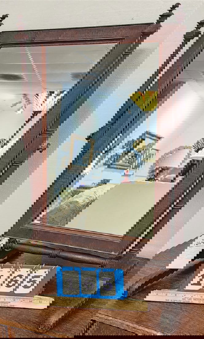 19th C Mahogany Dresser Mirror 29 1/2" H X 18" W X 12" D (From The Livingston Estate, Teviotdale) (1 of 2)