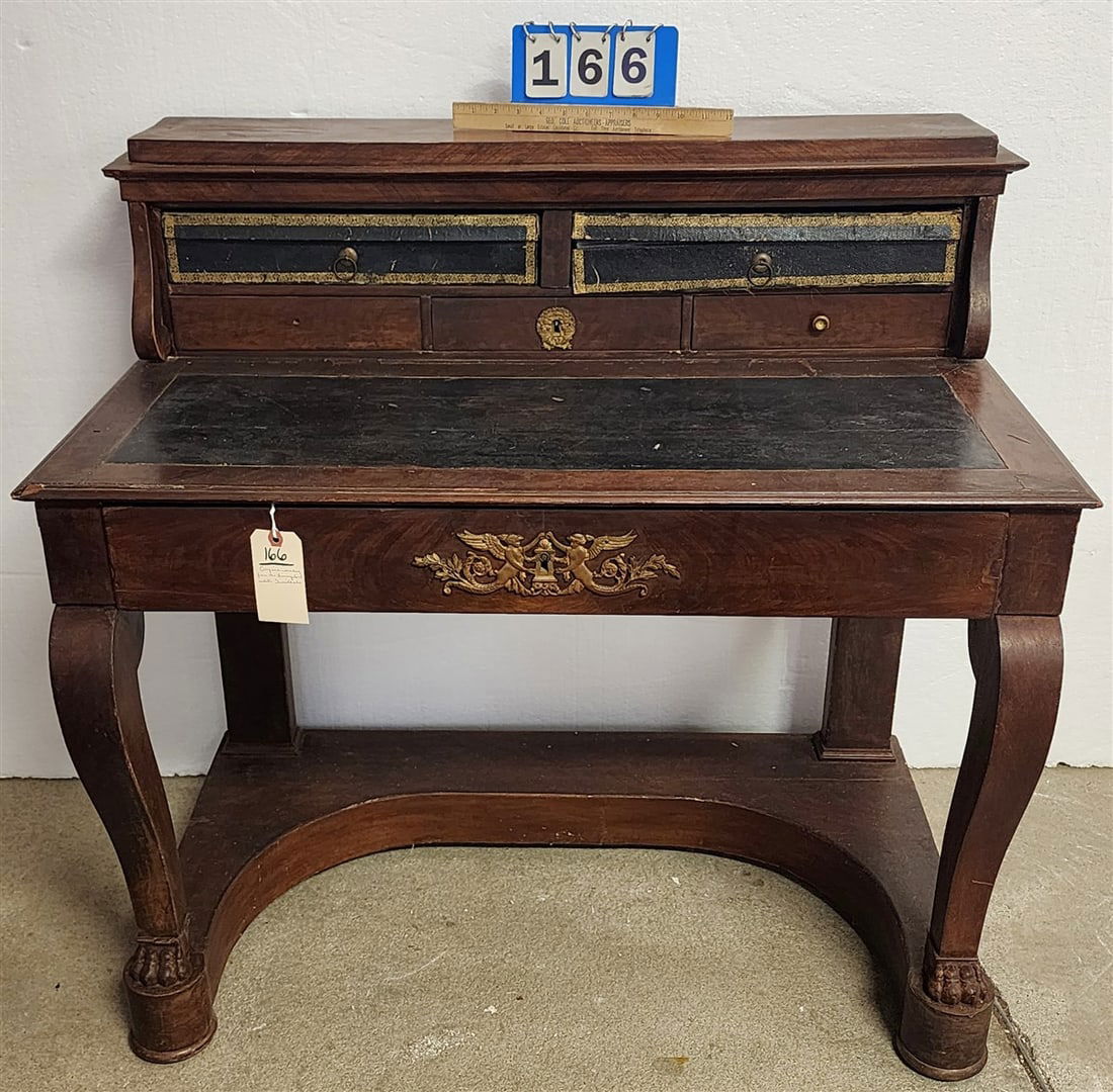 Empire Mahogany Desk 37 1/2" H X 37 1/2" W X 22 1/2" D (From The Livingston Estate, Teviotdale): Empire Mahogany Desk 37 1/2" H X 37 1/2" W X 22 1/2" D (From The Livingston Estate, Teviotdale)