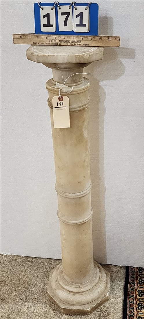 Alabaster Pedestal 40 1/2" H X 8" Sq.: Alabaster Pedestal 40 1/2" H X 8" Sq.