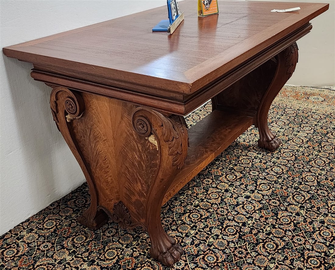 William IV Style Mahogany Library Table 30 1/2" H X 4' W X 30" D (1 of 8)