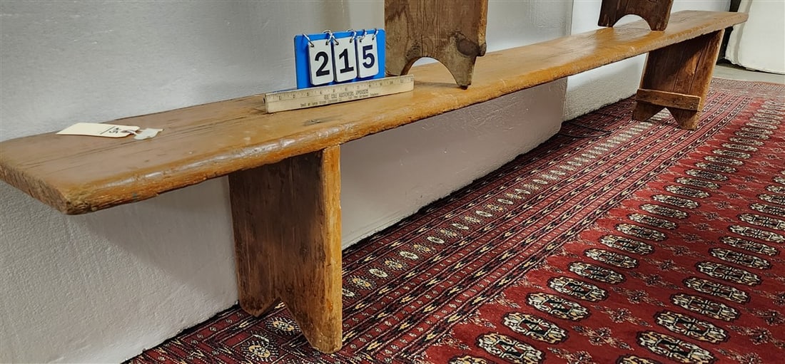 Primitive Pine Bench 16" H X 8'11" L X 10" W (1 of 4)