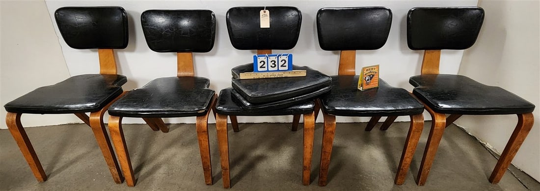 Set 5 MCM Thonet Chairs 31" H X 17 1/2" W X 16 1/2" D w/2 Extra Seats (1 of 4)