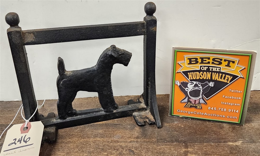 Cast Iron Boot Scrape w/Terrier 7" H X 7 1/4" W X 3 1/2" D: Cast Iron Boot Scrape w/Terrier 7" H X 7 1/4" W X 3 1/2" D