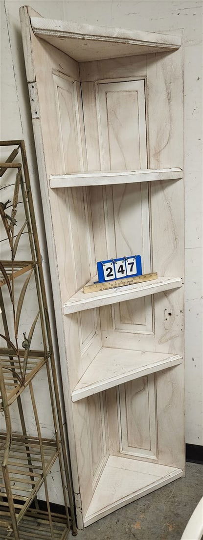 Wooden Corner Shelf Made From A Salvaged Door 6' H X 21 1/2" W X 12" D (1 of 3)